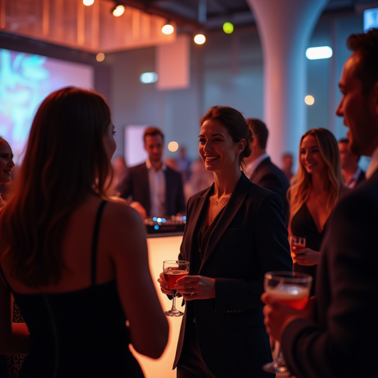 Professioneller Rahmen, begeisterte Gäste: DJ Sven Rudat live bei einem exklusiven Firmenevent in Frankfurt am Main.